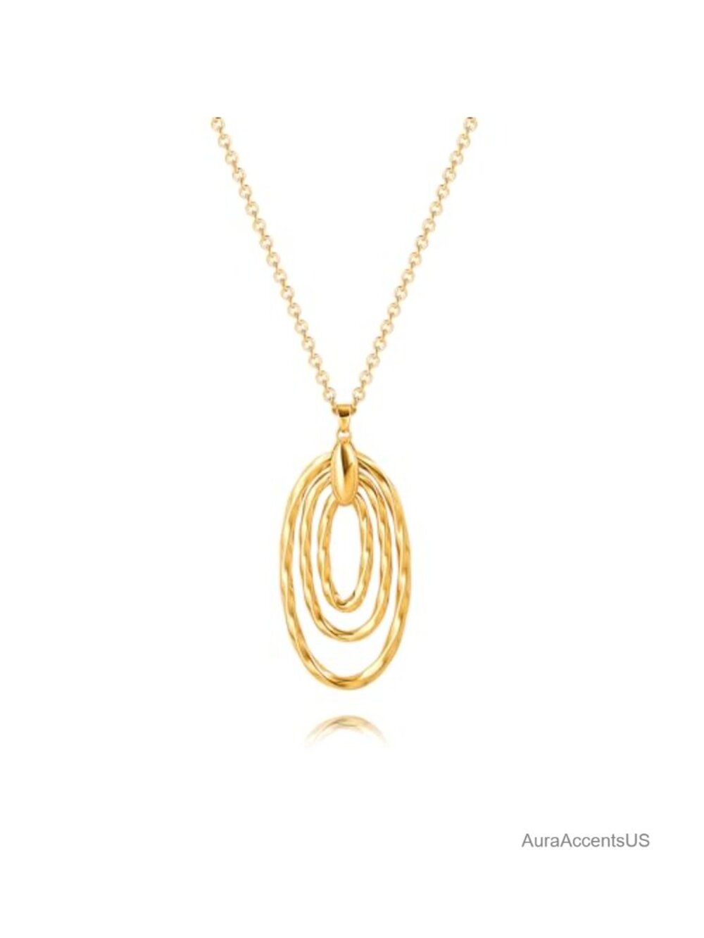 18k Gold Plated Y Necklace Boho Sweater Chain Geometric Pendant Women